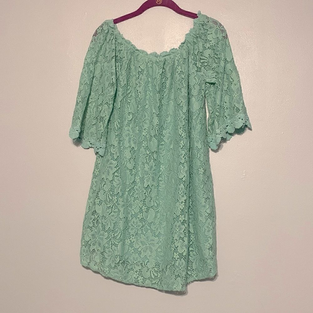 Umgee Mini Tunic Dress Woman's Small Floral Lace Off the Shoulder Fairy Bohemian